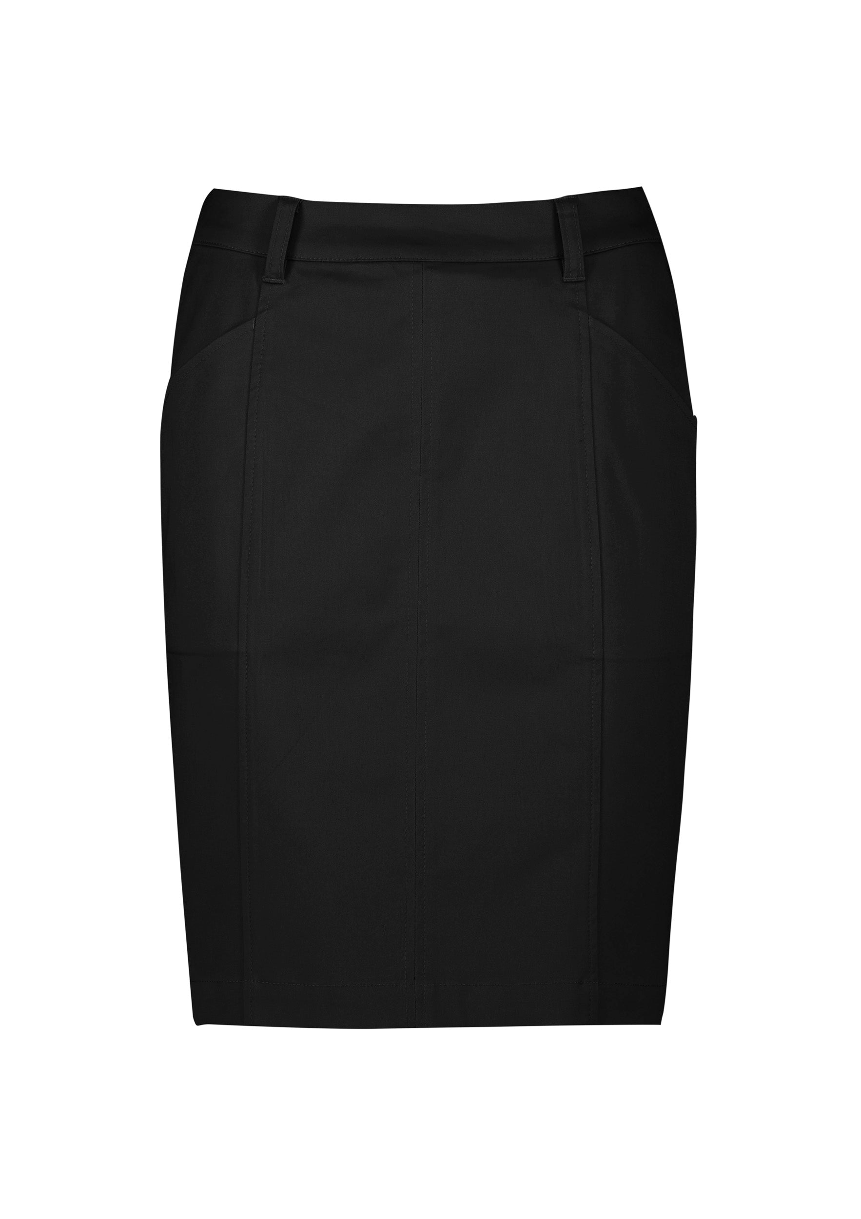 Womens Mid Waist Stretch Chino Skirt